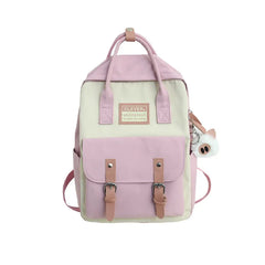 Nylon Waterproof School Bags for Girls Patchwork Backpack