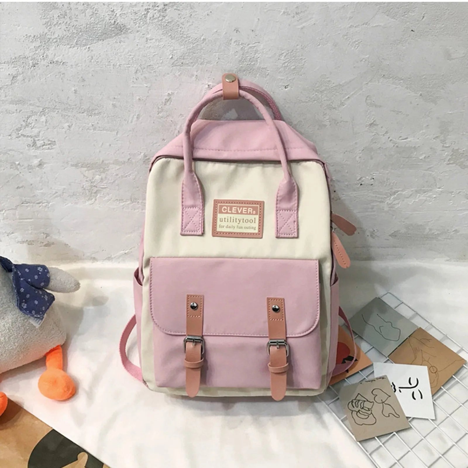 Nylon Backpack Waterproof School Bags for Girls Patchwork Female Handbag