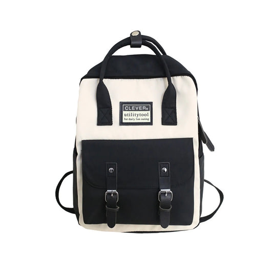 Nylon Backpack Waterproof School Bags for Girls Patchwork Female Handbag
