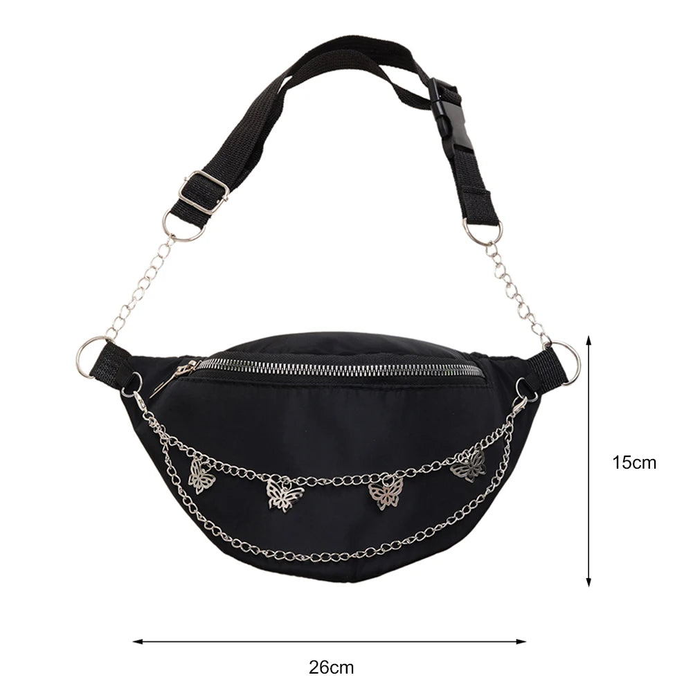 Women Nylon Butterfly Waist Bag Daily Traveling Commuter