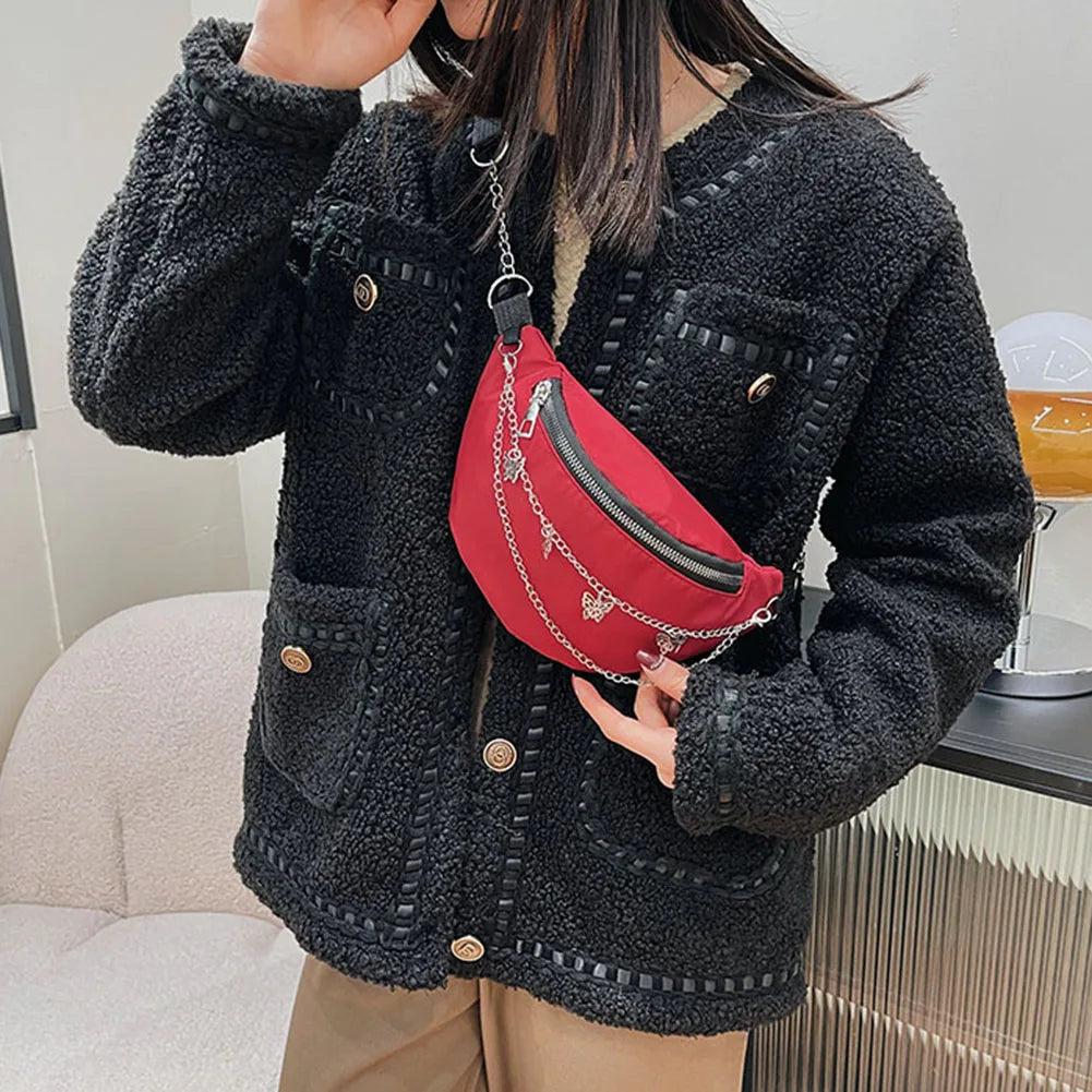Women Nylon Butterfly Waist Bag Daily Traveling Commuter