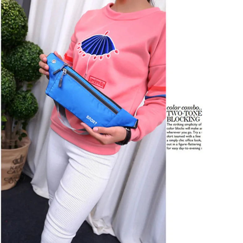Women Nylon Waist Pack Belly Purse Waist Bag with Zipper Pocket