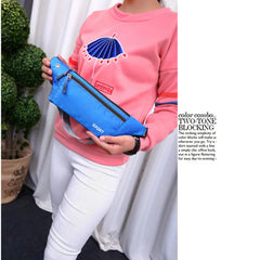 Women Nylon Waist Pack Belly Purse Waist Bag with Zipper Pocket