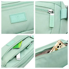 Women Nylon Chest Waist Pack Belly Solid Casual Waist Bag