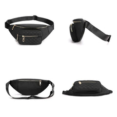 Women Nylon Sling Bag Zipper Pocket Waist Bag for Lady