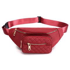 Women Nylon Sling Bag Zipper Pocket Waist Bag for Lady
