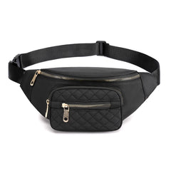 Women Nylon Sling Bag Zipper Pocket Waist Bag for Lady