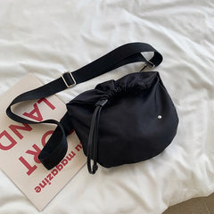 Nylon Drawstring Crossbody Bag Sport Shoulder Messenger Bags
