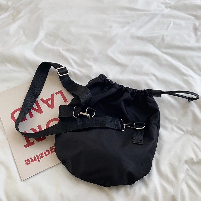 Nylon Drawstring Crossbody Bag Sport Shoulder Messenger Bags