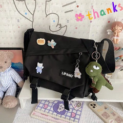 Nylon Shoulder Bag Large Capacity Crossbody Bag Schoolbag Men Messenger Pouch