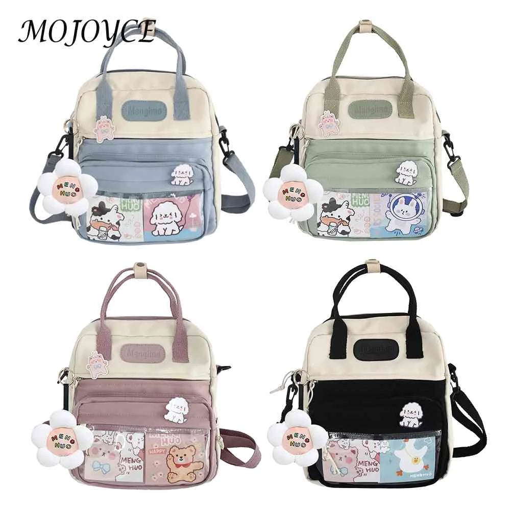 Nylon School Bag with Multi-Layer Zipper for Women Student