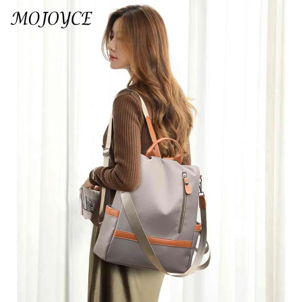 Women Nylon School Bag Multi-Layer Daypack Large Capacity Backpack