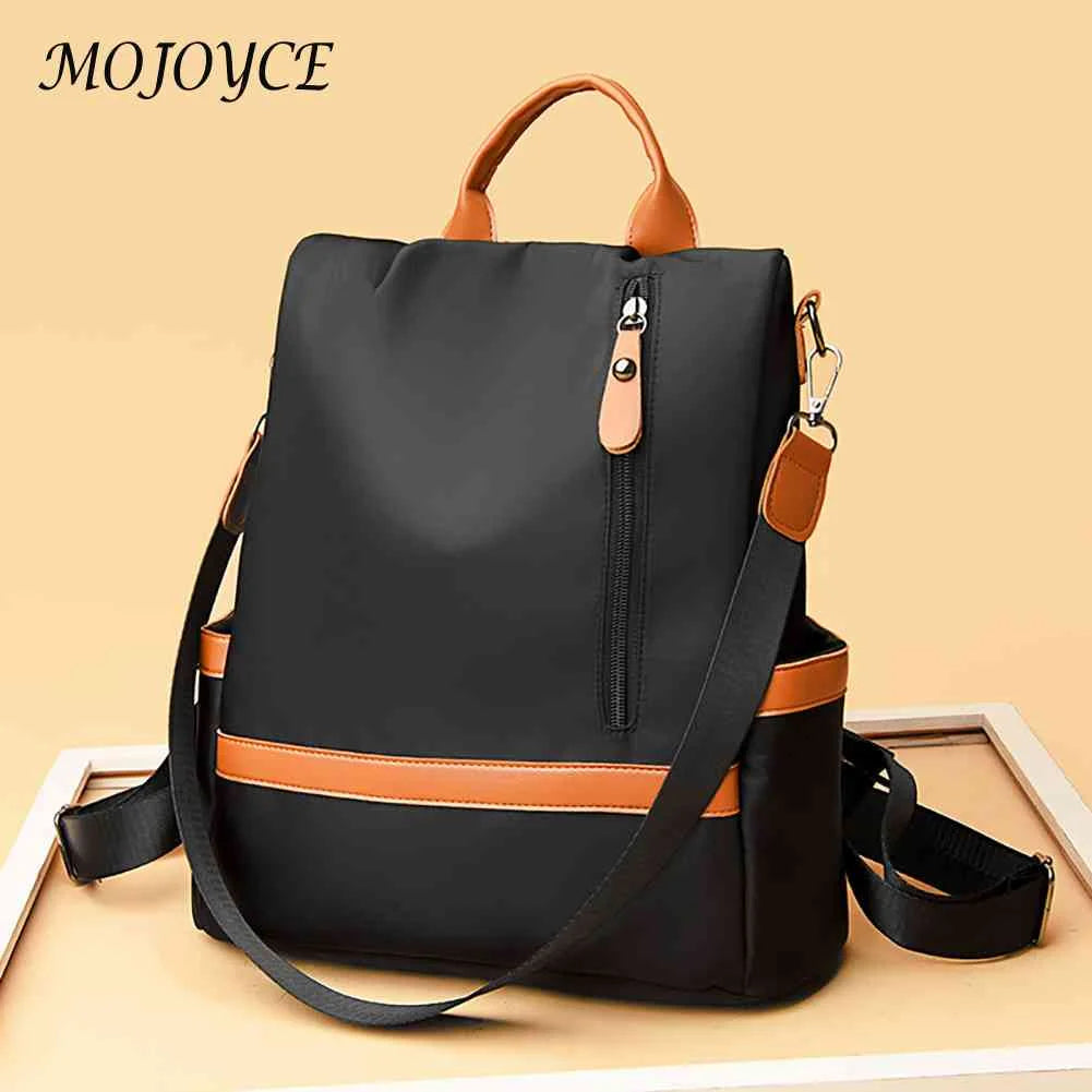 Women Nylon School Bag Multi-Layer Daypack Large Capacity Backpack