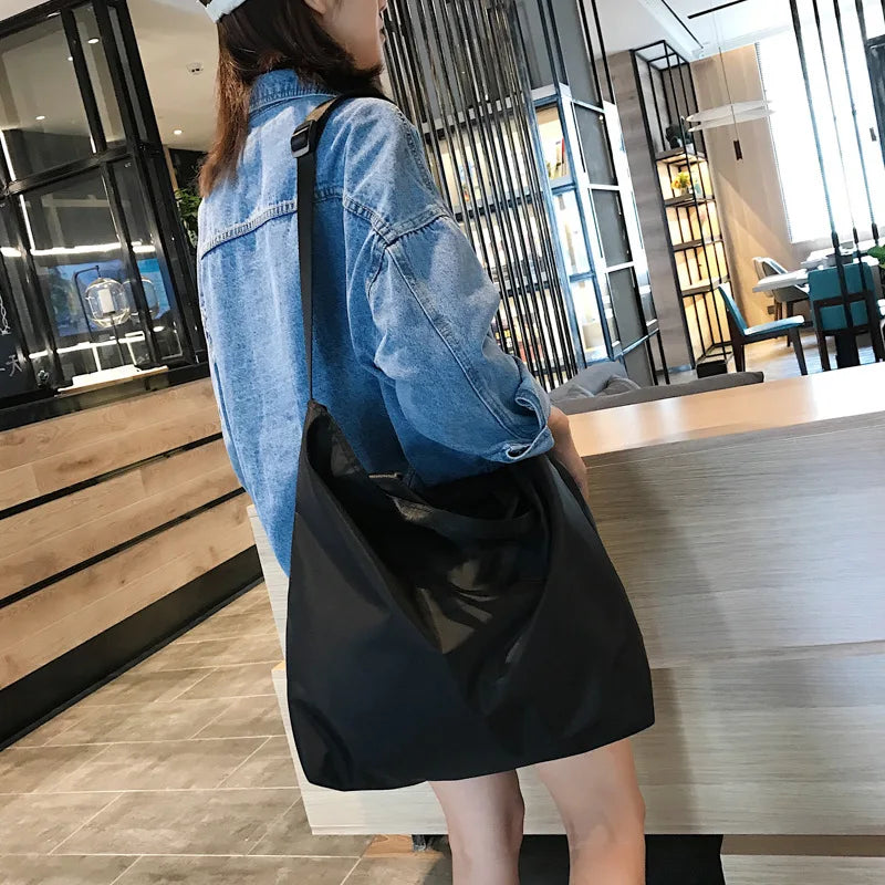 Women Nylon Shoulder Bag Large Capacity Waterproof Cloth Handbag Tote