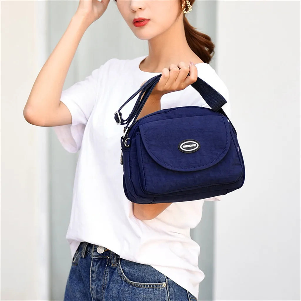 Women Nylon Shoulder Bag Waterproof Small Handbag Female Casual Shoulder Bag