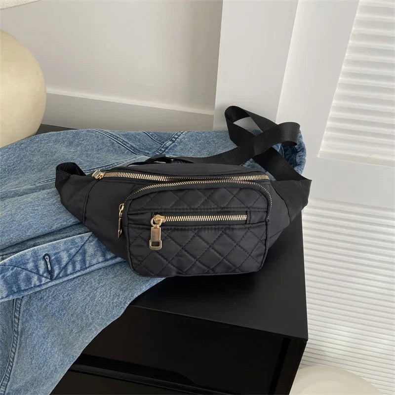 Nylon Waist Bags Pack Functional Fanny Belt Bag