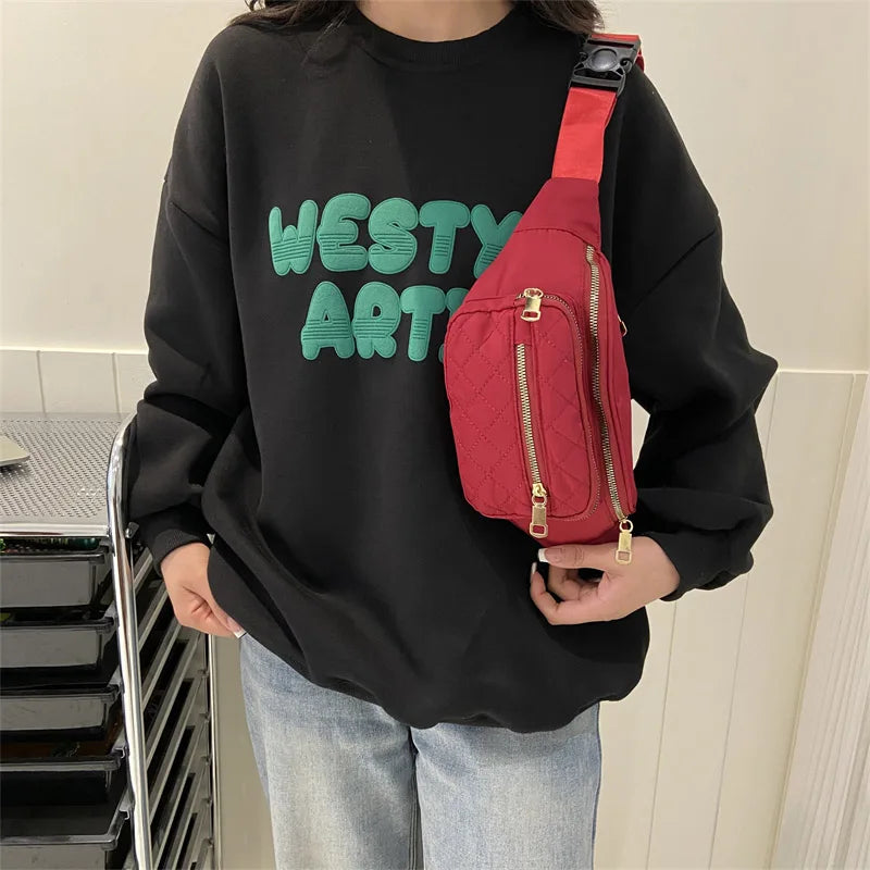 Nylon Waist Bags Pack Functional Fanny Belt Bag