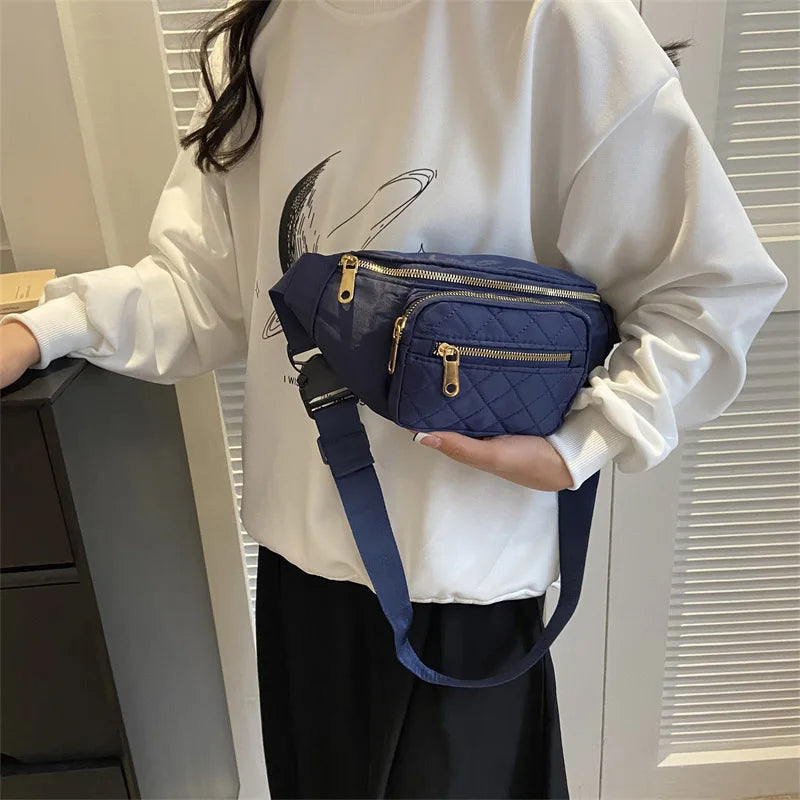 Nylon Waist Bags Pack Functional Fanny Belt Bag