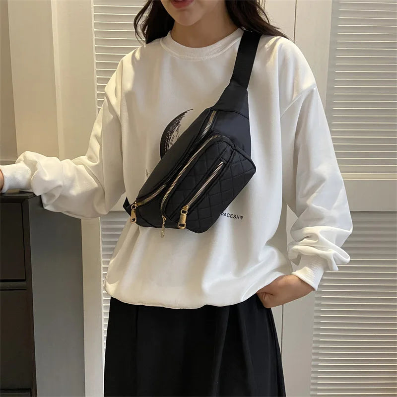 Nylon Waist Bags Pack Functional Fanny Belt Bag