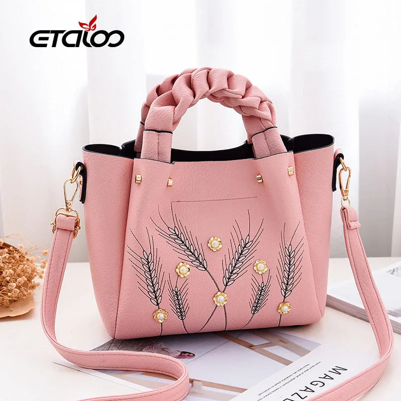 Women Oil Wax Leather Handbags High Shoulder Bags Ladies Handbags