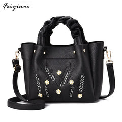 Women Oil Wax Leather Handbags High Shoulder Bags Ladies Handbags