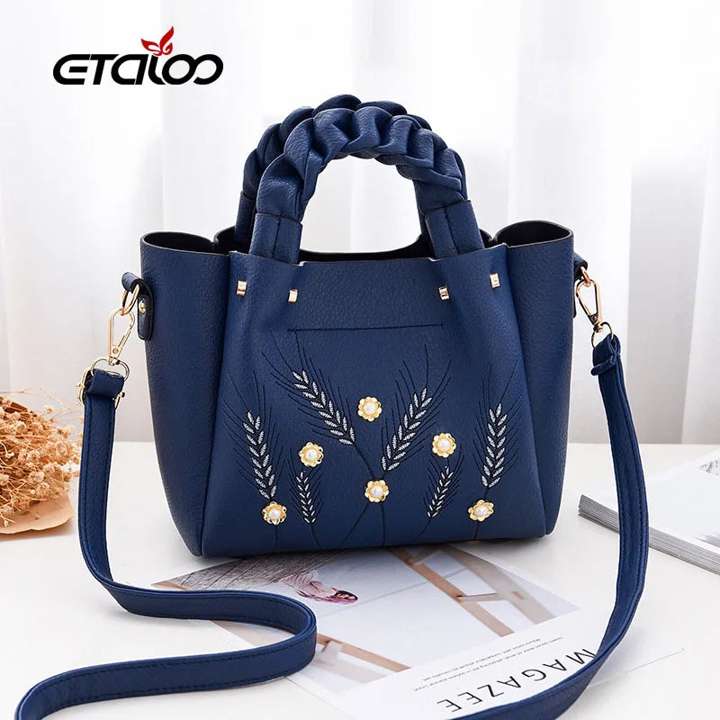 Women Oil Wax Leather Handbags High Shoulder Bags Ladies Handbags