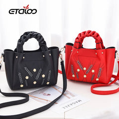 Women Oil Wax Leather Handbags High Shoulder Bags Ladies Handbags