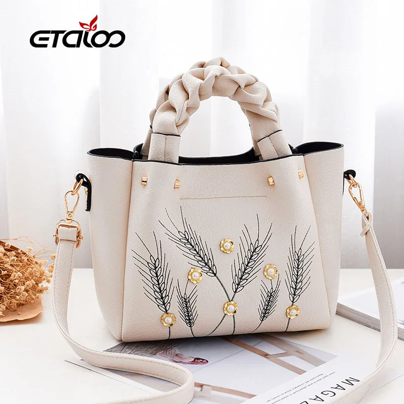 Women Oil Wax Leather Handbags High Shoulder Bags Ladies Handbags