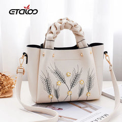 Women Oil Wax Leather Handbags High Shoulder Bags Ladies Handbags