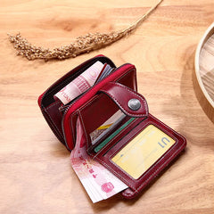 Women Vintage Short Wallet PU Leather Purse Clutch Cardholder Coin Purse