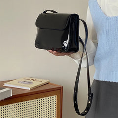 Vintage Wine Red Patent Leather Underarm Bag All-match Messenger Bags