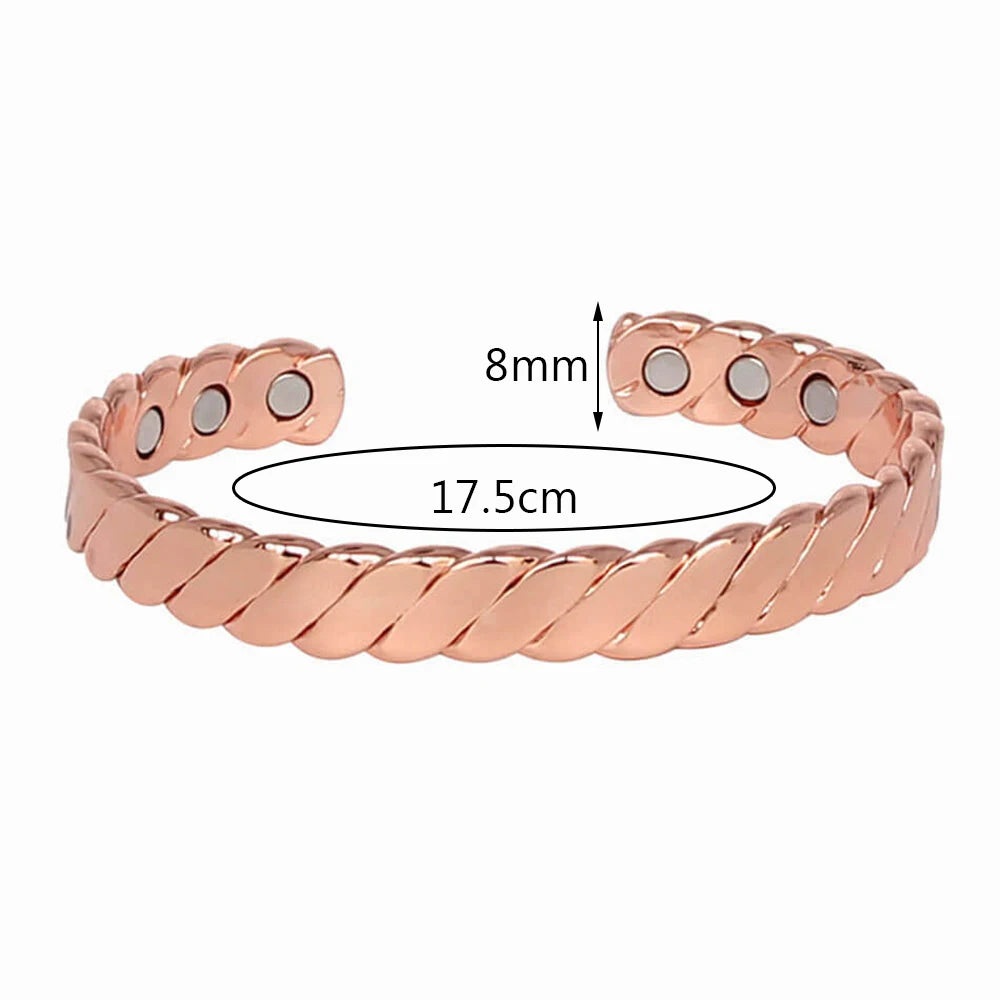 Vintage Women's Copper Bangle Bracelet with Magnets