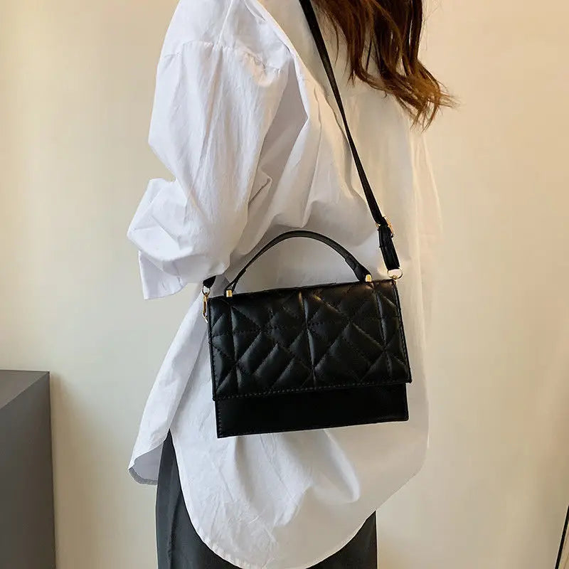 Orange Leather Shoulder Bag for Women - Small Crossbody Messenger