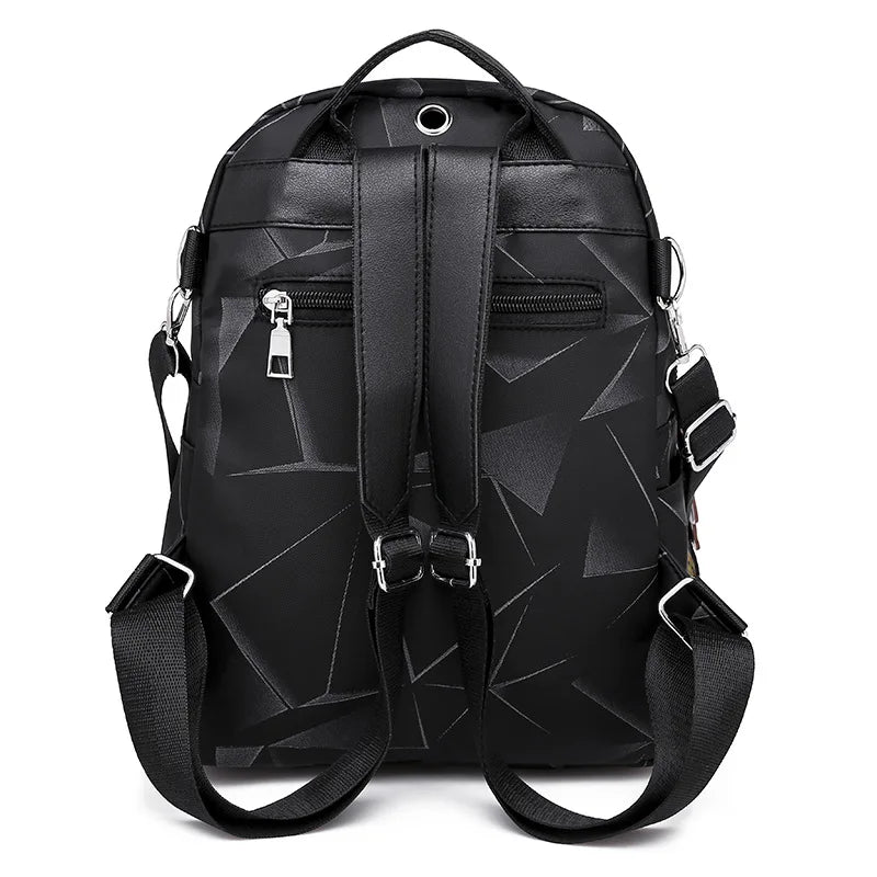 Women Oxford Backpack Anti-theft Travel Bag with Pendant