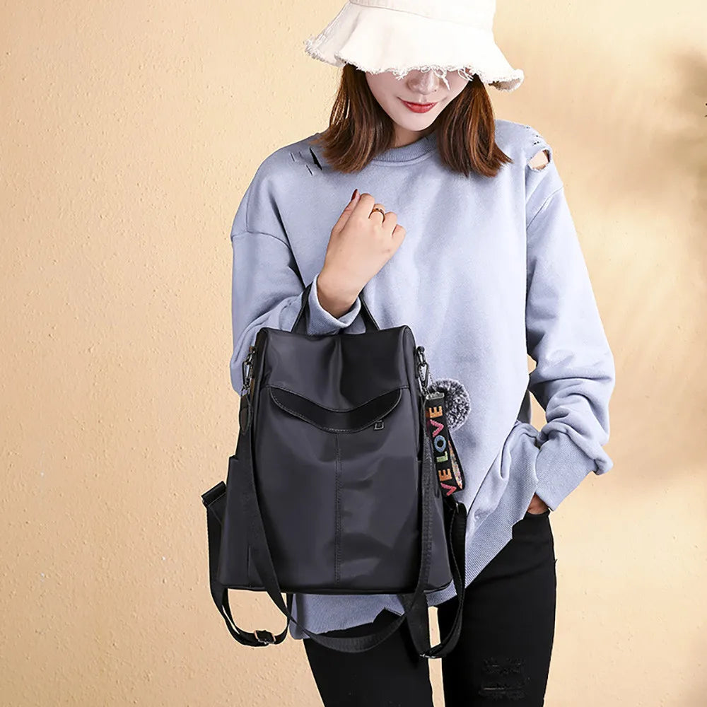 Women Oxford Backpack For Traveling Large Size Soft Leather Large Capacity