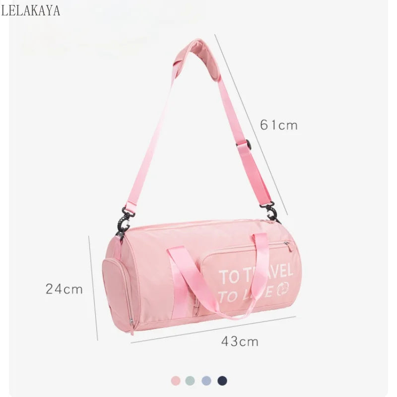 Women Oxford Waterproof Gym Bags Wet Dry Separation Yoga Training Travel Handbag