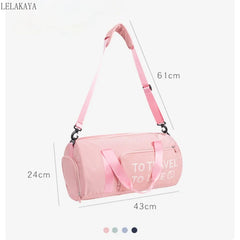 Women Oxford Waterproof Gym Bags Wet Dry Separation Yoga Training Travel Handbag