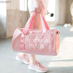 Women Oxford Waterproof Gym Bags Wet Dry Separation Yoga Training Travel Handbag