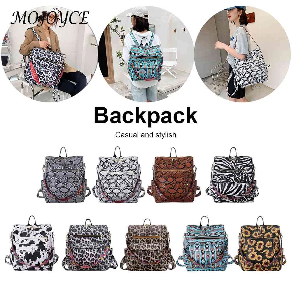 Women PU Backpacks Large Capacity Unisex Softback Hiking
