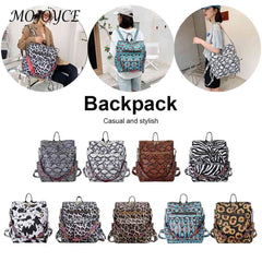 Women PU Backpacks Large Capacity Unisex Softback Hiking