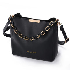 Women PU Tote Chain Crossbody Bag Ladies PU Leather Solid