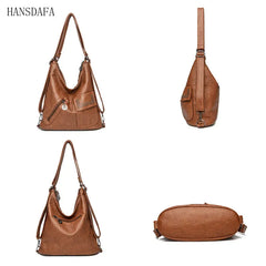 Women PU Leather 3 In 1 Backpack Large Capacity Shoulder Crossbody Bags