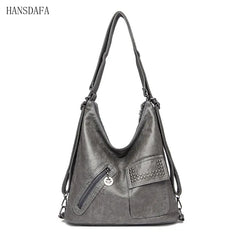 Women PU Leather 3 In 1 Backpack Large Capacity Shoulder Crossbody Bags
