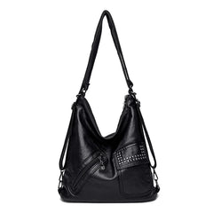 Women PU Leather 3 In 1 Backpack Large Capacity Shoulder Crossbody Bags
