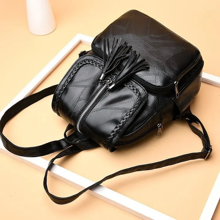 Women PU Leather Backpack School Bag Waterproof Travel...