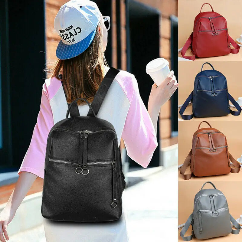 Women PU Leather Backpacks Mini Travel Rucksack Handbags School Bag