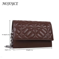 Women PU Leather Chain Flap Shoulder Bag Quilted Handbag Armpit Bag
