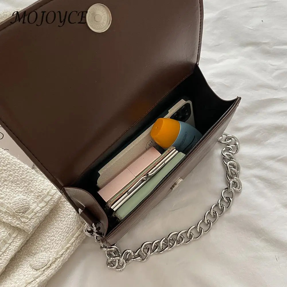 Women PU Leather Chain Flap Shoulder Bag Quilted Handbag Armpit Bag