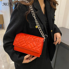 Women PU Leather Chain Flap Shoulder Bag Quilted Handbag Armpit Bag