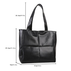 Women PU Leather Handbag Lady Lattice Top-handle Bag Large Capacity Clutch Bags